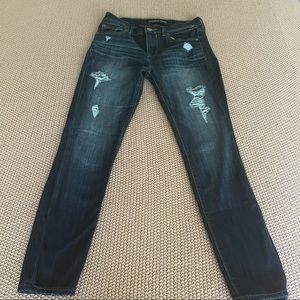 Express Dark Blue Distressed Jeans